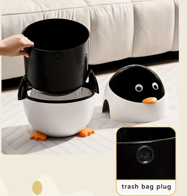 Peng-Waste Master - Pinguïn Pedaalemmer Prullenbak - 9.84L 😄🐧