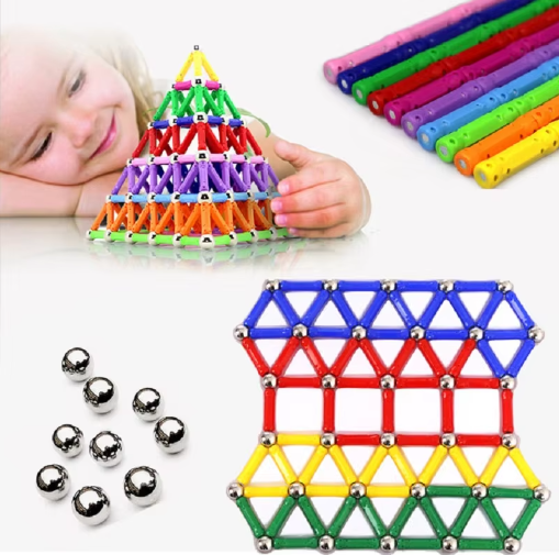 Stok & Bol Magnetische Wonderwereld - 228 delige set - 144 Stokjes & 84 Balletjes