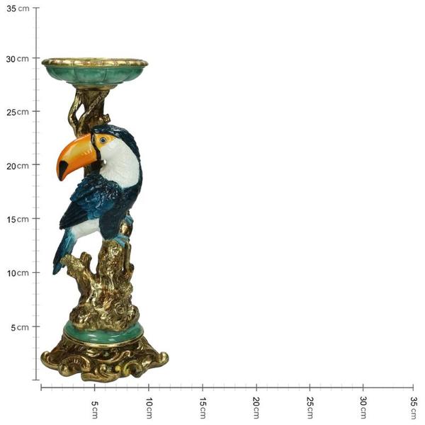 Kandelaar - Tropische Toekan Multicolor - Hoogte β30cm