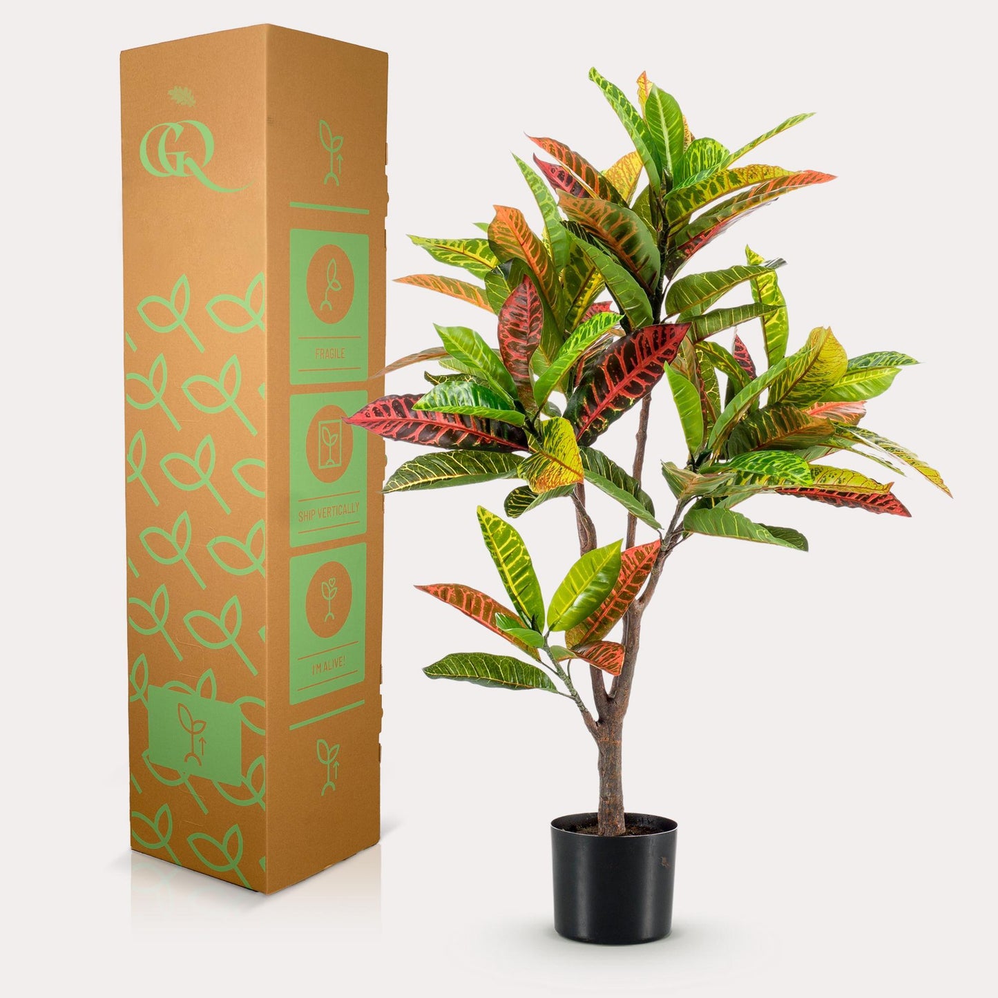 Kunstplant - Croton Codiaeum - Wonderstruik - Hoogte ↕100cm