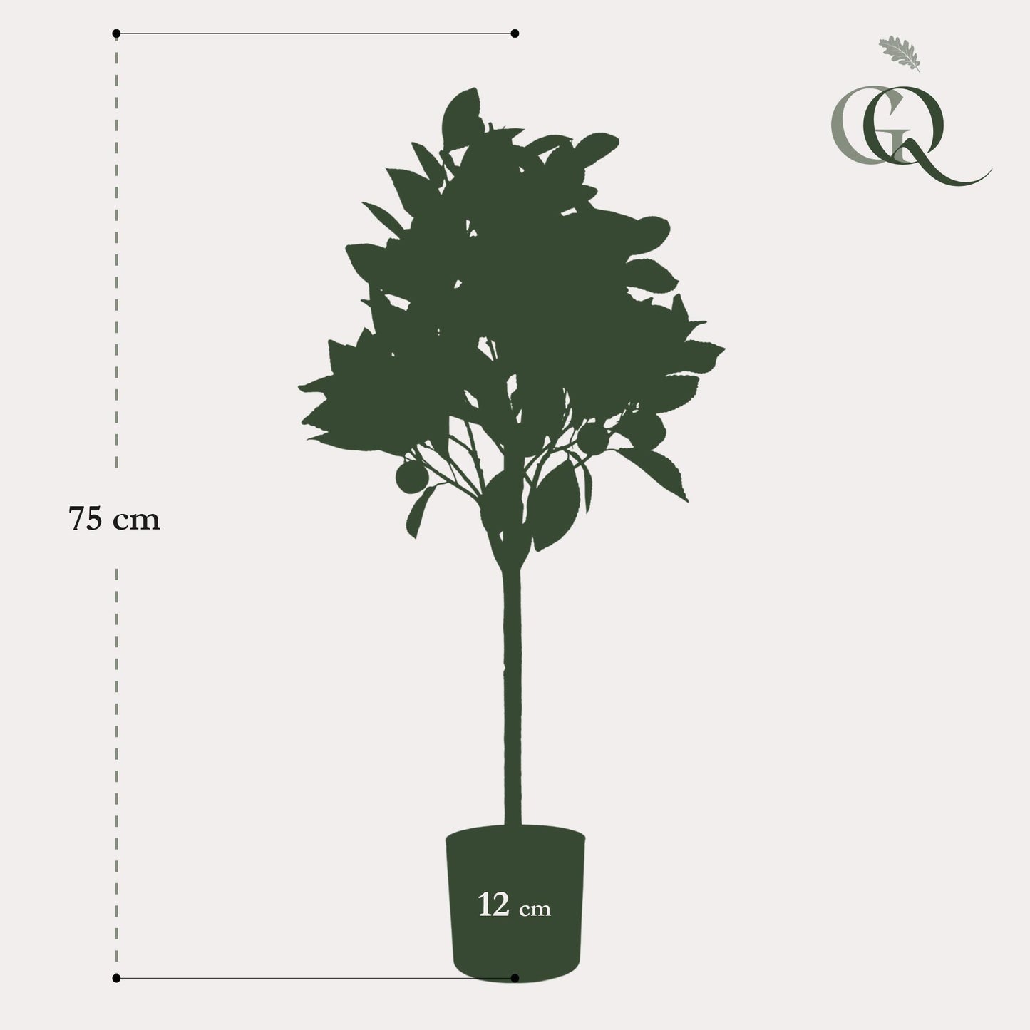 Kunstplant - Citrus Sinensis - Sinaasappelboom - Hoogte ↕75cm