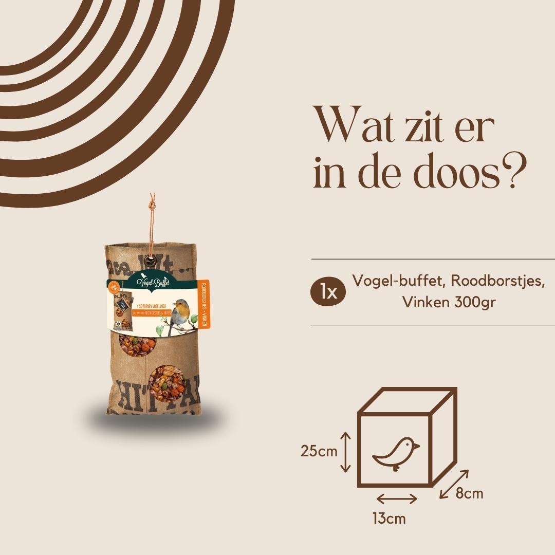 Bird-buffet | Rags feeder | Roodboorstjes & Vinken - 300 gram