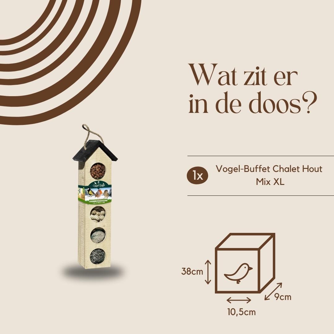 Bird-Buffet | Grote Chaletvoederbak Vogelhuis Inclusief 500 Gram Voeding