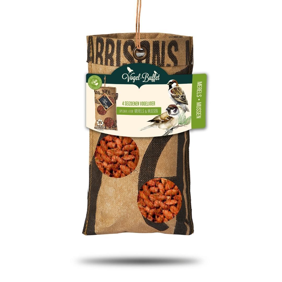 Bird-buffet | Rags feeder | Mussen & Merels - 300 gram