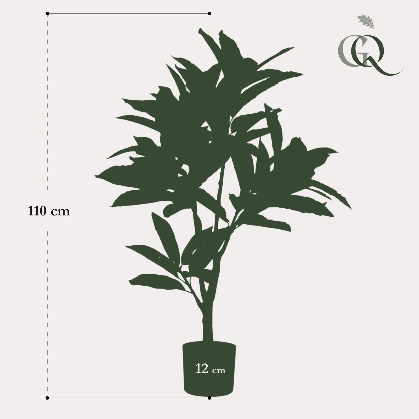 Kunstplant - Croton Codiaeum - Wonderstruik - Hoogte ↕100cm