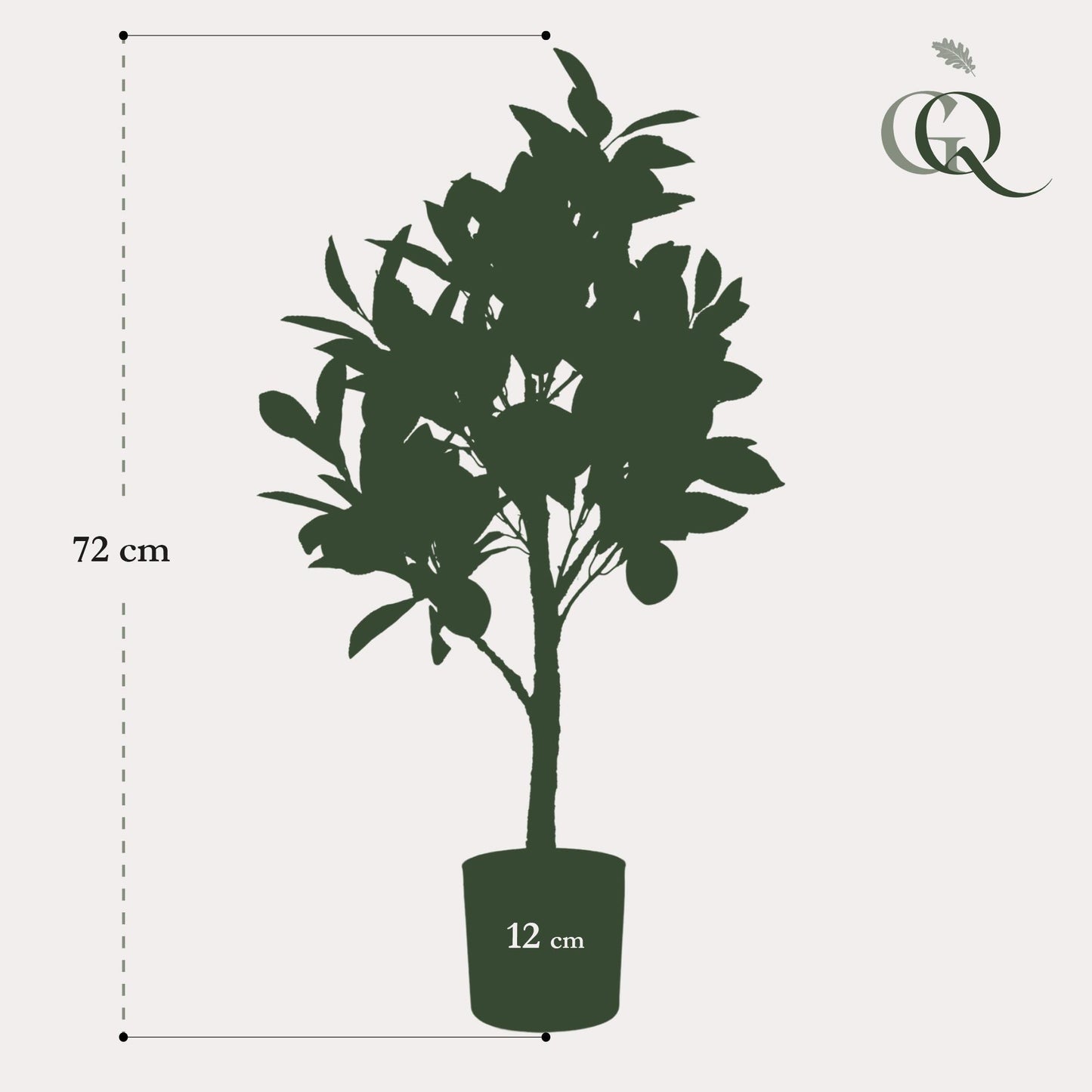Kunstplant - Citrus Limonia - Citroenboom - Potmaat Ø12cm - Hoogte ↕75 cm
