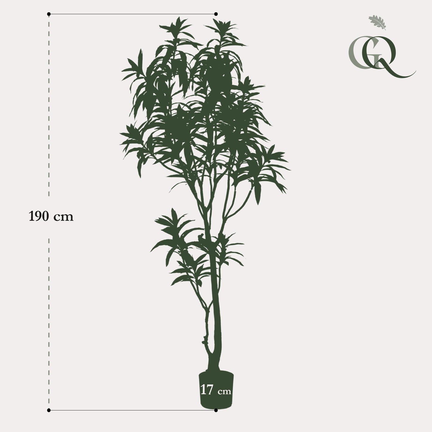 Kunstplant - Dracaena - Drakenboom - Hoogte ↕190cm