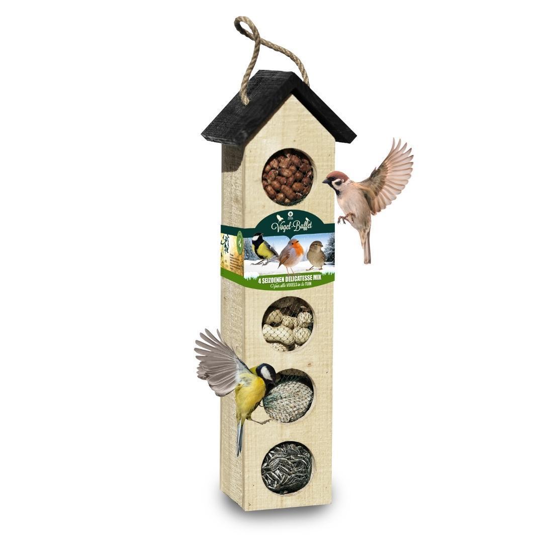 Bird-Buffet | Grote Chaletvoederbak Vogelhuis Inclusief 500 Gram Voeding
