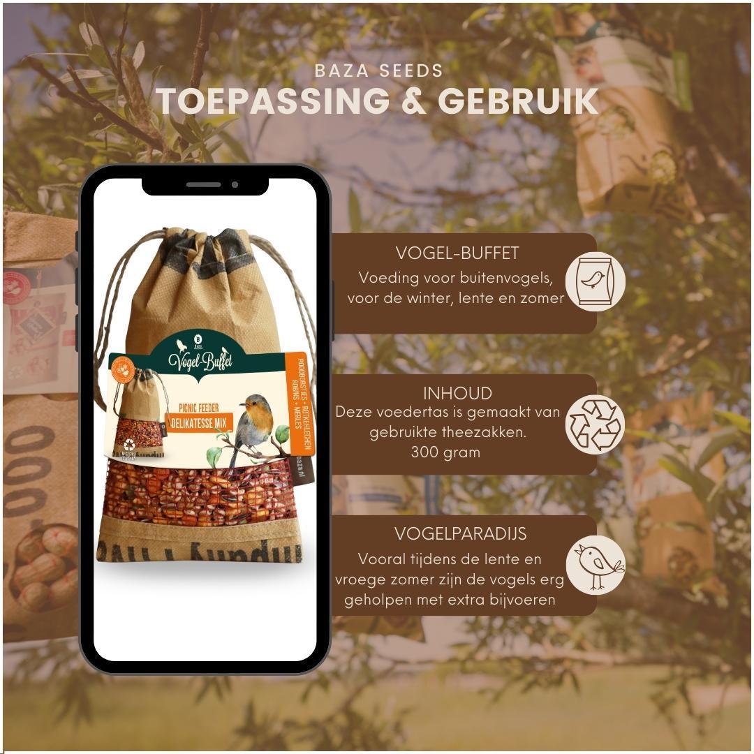 Bird-Buffet | Picknick voor buitenvogels | Roodborstjes & Vinken - 300 gram