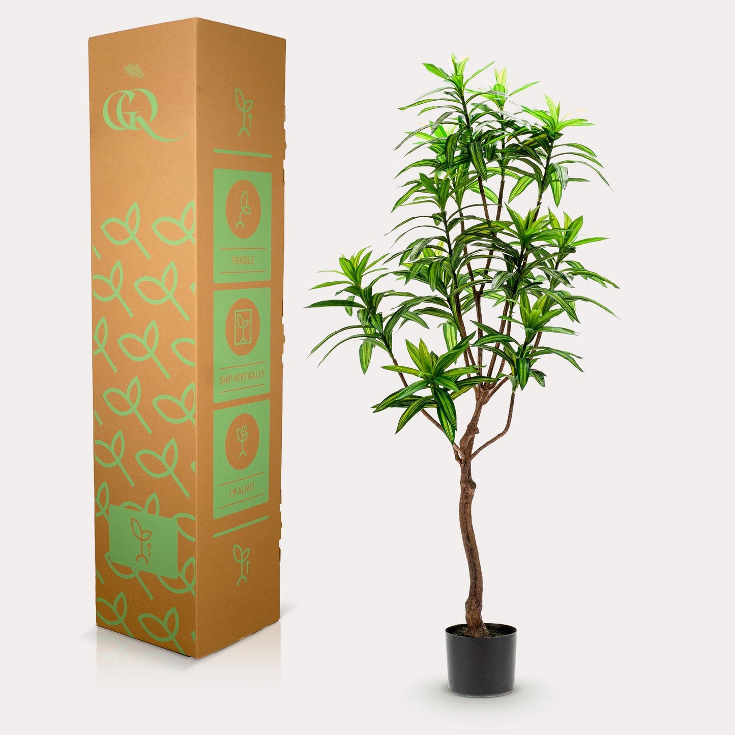 Kunstplant - Dracaena - Drakenboom - Hoogte ↕130cm