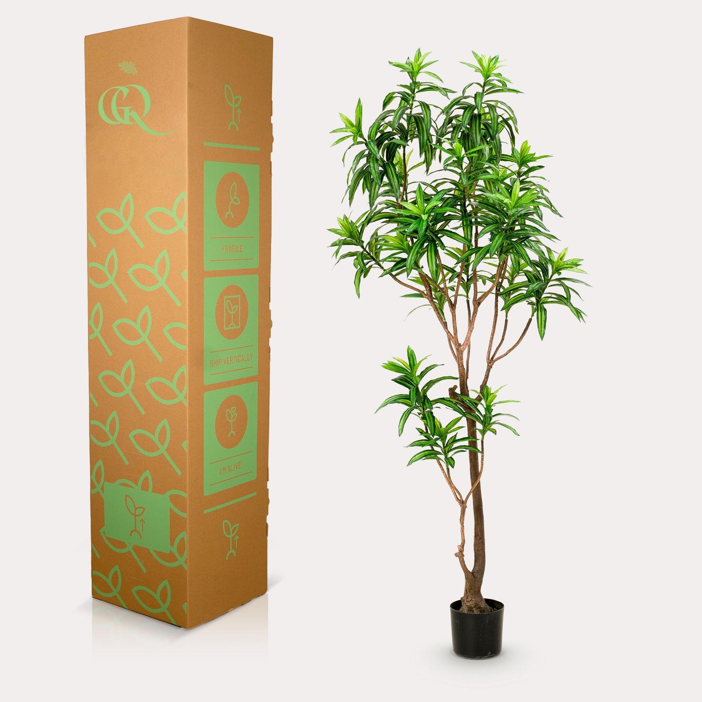 Kunstplant - Dracaena - Drakenboom - Hoogte ↕190cm